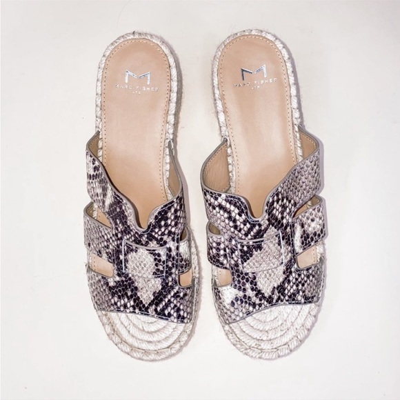 Marc Fisher Snake Reptile Leather Platform Espadrille Sandals Size 9 ✨Like New - Picture 3 of 4
